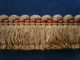 FT722 3cm Beige Cut Ruched Fringing - Ribbonmoon