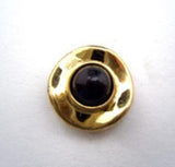 B14507 14mm Balck Half Ball and Gilded Gold Poly Shank Button - Ribbonmoon