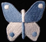 M113 Blue and White Sew on Embroidered Butterfly Motif / Applique
