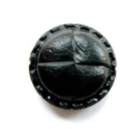 B9708 18mm Black Leather Effect Shank Button - Ribbonmoon