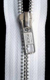 Z4780 41cm White YKK Metal Teeth No.5 Open End Zip - Ribbonmoon