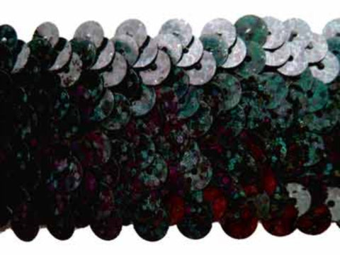 SQBRAID48 38mm Black Hologram Elasticated Stretch Sequin Braid - Ribbonmoon