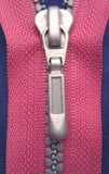 Z2440 84cm Hot Pink Chunky Plastic Teeth No.6 Open End Zip - Ribbonmoon