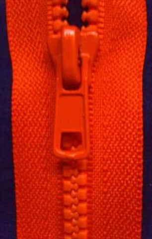 Z1000 89cm Bright Orange Chunky Plastic Teeth No.6 Open End Zip - Ribbonmoon