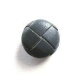 B13895 15mm Smoked Grey Leather Effect "Football" Shank Button - Ribbonmoon