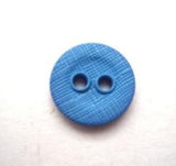 B10210 13mm China Blue Lightly Textured Linen Effect 2 Hole Button - Ribbonmoon