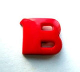 B7019 Red Letter B Alphabet Shank Button - Ribbonmoon