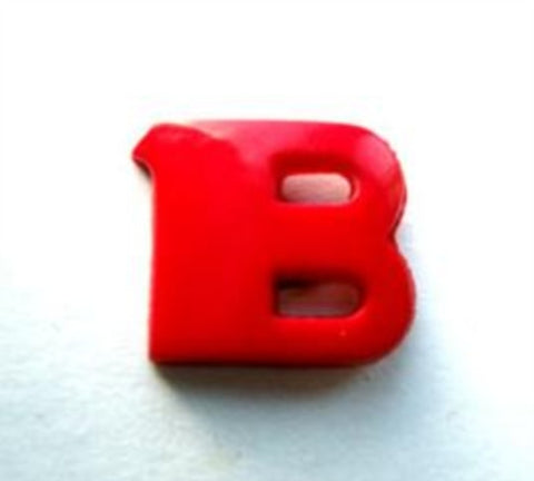 B7019 Red Letter B Alphabet Shank Button - Ribbonmoon