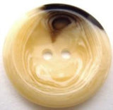 B10586 25mm Creams and Dark Brown Aaran Glossy 2 Hole Button - Ribbonmoon
