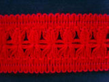 FT712 40mm Poppy Red Woolly Braid Trimming - Ribbonmoon