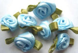 RB257 24mm Pale Blue Satin Ribbon Rose - Ribbonmoon