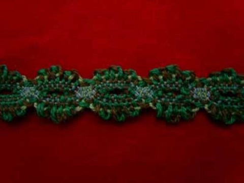 L223 16mm Mixed Greens Cotton Flat Lace - Ribbonmoon