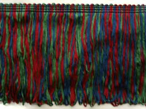 FT264 105mm Burgundy, Navy and Leaf Green Dense Looped Dress Fringe - Ribbonmoon