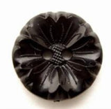 B10613 19mm Black Textured Flower Design 2 Hole Button - Ribbonmoon