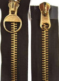 Z2753 61cm English Forest Green Double Ended Zip, Brass Teeth No.10