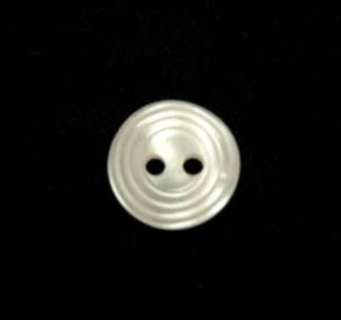 B16615 11mm Bridal White Pearlised 2 Hole Button - Ribbonmoon
