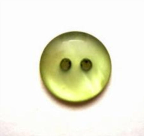 B7314 11mm Sping Green Domed Pearlised Surface 2 Hole Button - Ribbonmoon