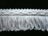 FT1259 33mm White Looped Fringe on a Decorated Braid - Ribbonmoon
