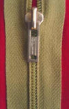 Z0467 Optilon 18cm Pale Khaki Green Nylon No.3 Closed End Zip - Ribbonmoon