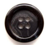 B6013 19mm Black and Grey Matt Centre 4 Hole Horn Button