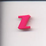 B7117 13mm Letter Z Alphabet Shank Button Shocking Pink