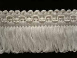 FT258 35mm White and Pearl Looped Fringe on a Decorated Braid - Ribbonmoon