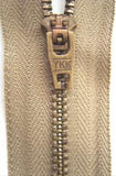 Z3601 YKK 15cm Khaki Beige Closed End No.4.5 Zip with Brass Teeth - Ribbonmoon