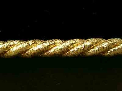 C208 7mm Gold Metallic Crepe Cord