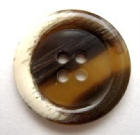 B9873 20mm Browns and Natural 4 Hole Button - Ribbonmoon
