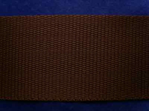WEB44 50mm Dark Brown Polypropylene Webbing - Ribbonmoon
