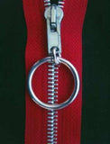 Z0082 56cm Post Box Red Metal Teeth No.5 Open End Zip - Ribbonmoon