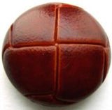 B15962 25mm Light Chestnut Brown Leather Effect "Football" Shank Button - Ribbonmoon
