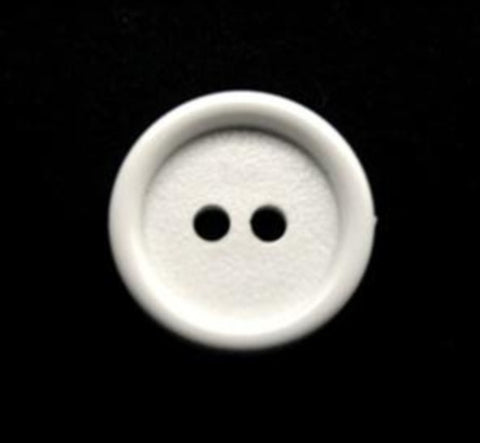 B11819 16mm White Matt Centre 2 Hole Button - Ribbonmoon