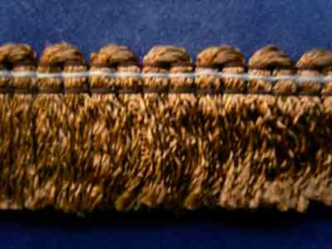 FT1510 28mm Mid Brown Cut Ruched Fringing - Ribbonmoon