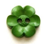 B6356 17mm Emerald Leaf Green Flower Shaped 2 Hole Button - Ribbonmoon