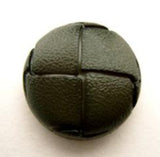 B15568 20mm Deep Chive Green Leather Effect "Football" Shank Button - Ribbonmoon