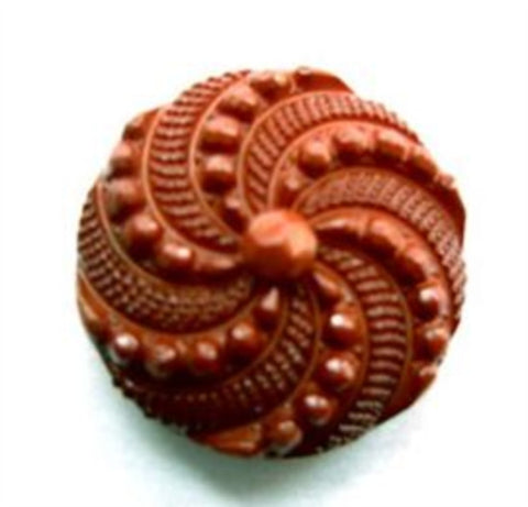 B8777 20mm Rust Brown Textured Shank Button - Ribbonmoon