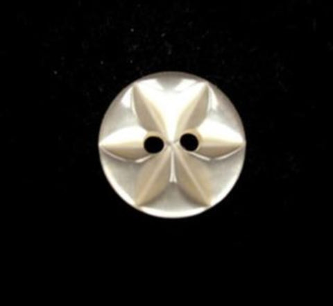 B16123 11mm Cream 2 Hole Polyester Star Button - Ribbonmoon