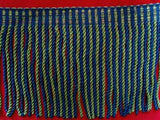 FT1994 205mm Navy,Green & Rosy Brown Bullion Fringe - Ribbonmoon