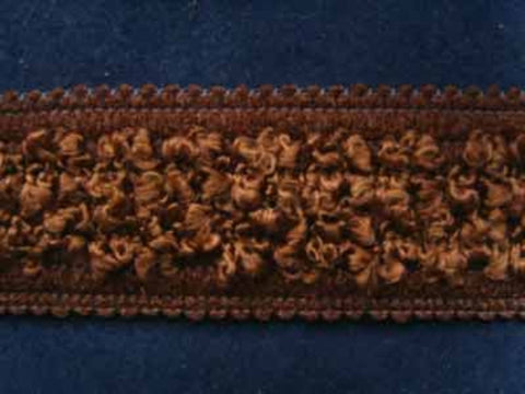 FT857 3cm Mixed Browns Soft Braid with a Raised Silky Chenille Centre