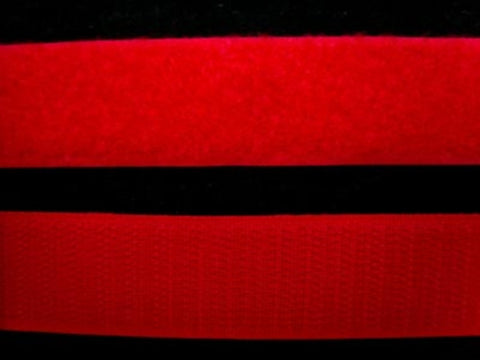 HL09 25mm Red Sew On Hook and Loop Fastening Tape - Ribbonmoon