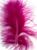 MARAB53 Deep Fuchsia Pink Marabou Feathers, 20 per pack. 10cm x 15cm approx - Ribbonmoon
