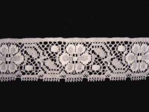 L438 4cm White Polyester Flat Lace - Ribbonmoon