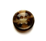 B17526 13mm Browns and Cream Beige Gloss 4 Hole Button - Ribbonmoon