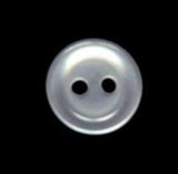 B4025 11mm Pearlised Bridal White Rounded Rim Polyester 2 Hole Button - Ribbonmoon