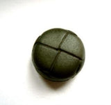 B13060 15mm English Forest Green Leather Effect "Football" Shank Button