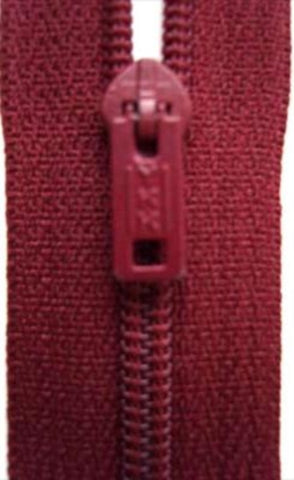 Z3532 YKK 18cm Burgundy Pin Lock No.3 Closed End Zip - Ribbonmoon