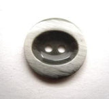 B11617 19mm Frosted Grey Glossy Oval Centre 2 Hole Button - Ribbonmoon