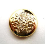 B14884 18mm Gilded Gold Poly Shank Button, Coat of Arms Design - Ribbonmoon