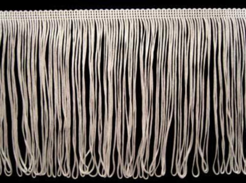FT104 15cm White Looped Dress Fringe - Ribbonmoon